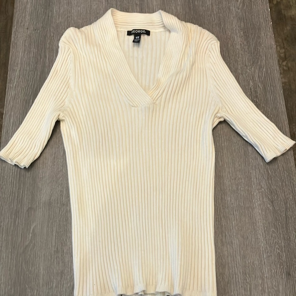 Short sleeve, collared dress sweater